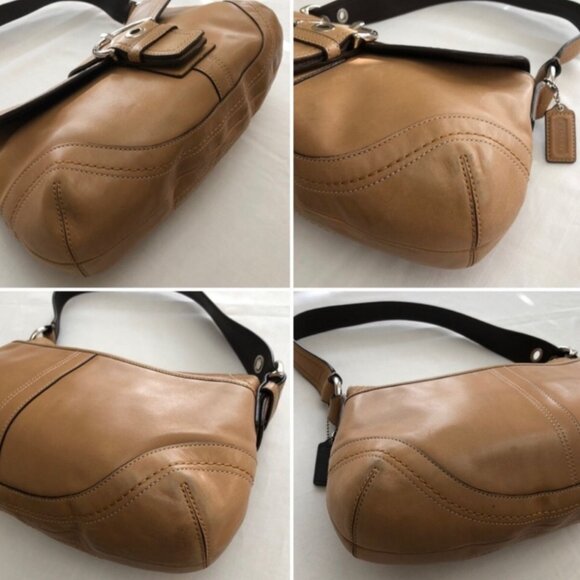 Coach F12300 Vintage British Tan Soho Leather with Buckle Shoulder Bag - Picture 3 of 4